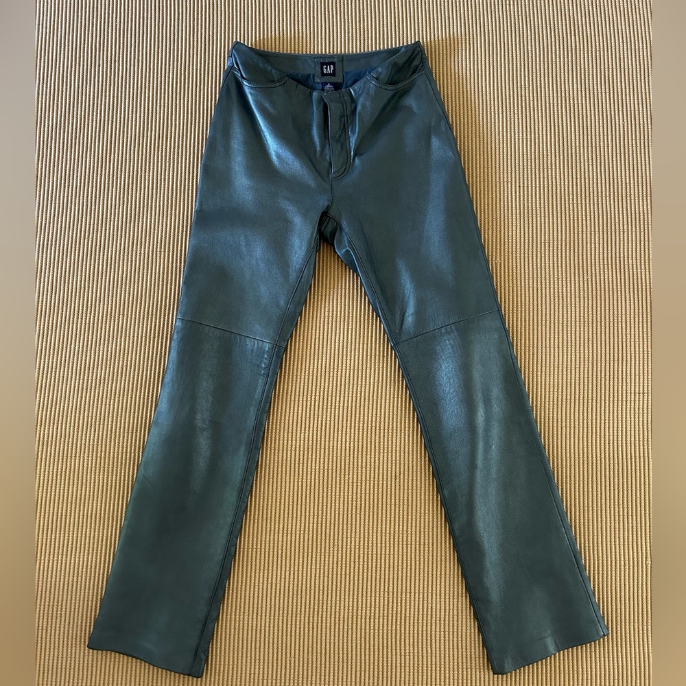 Vintage metallic leather pants